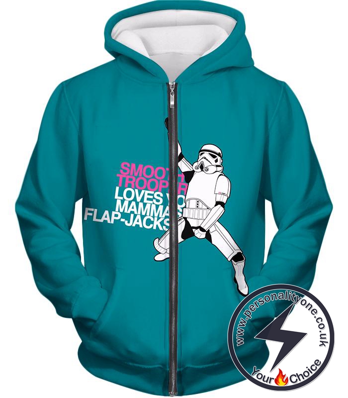 Star Wars Funny Stormtrooper Memes Awesome Blue Zip Up Hoodie